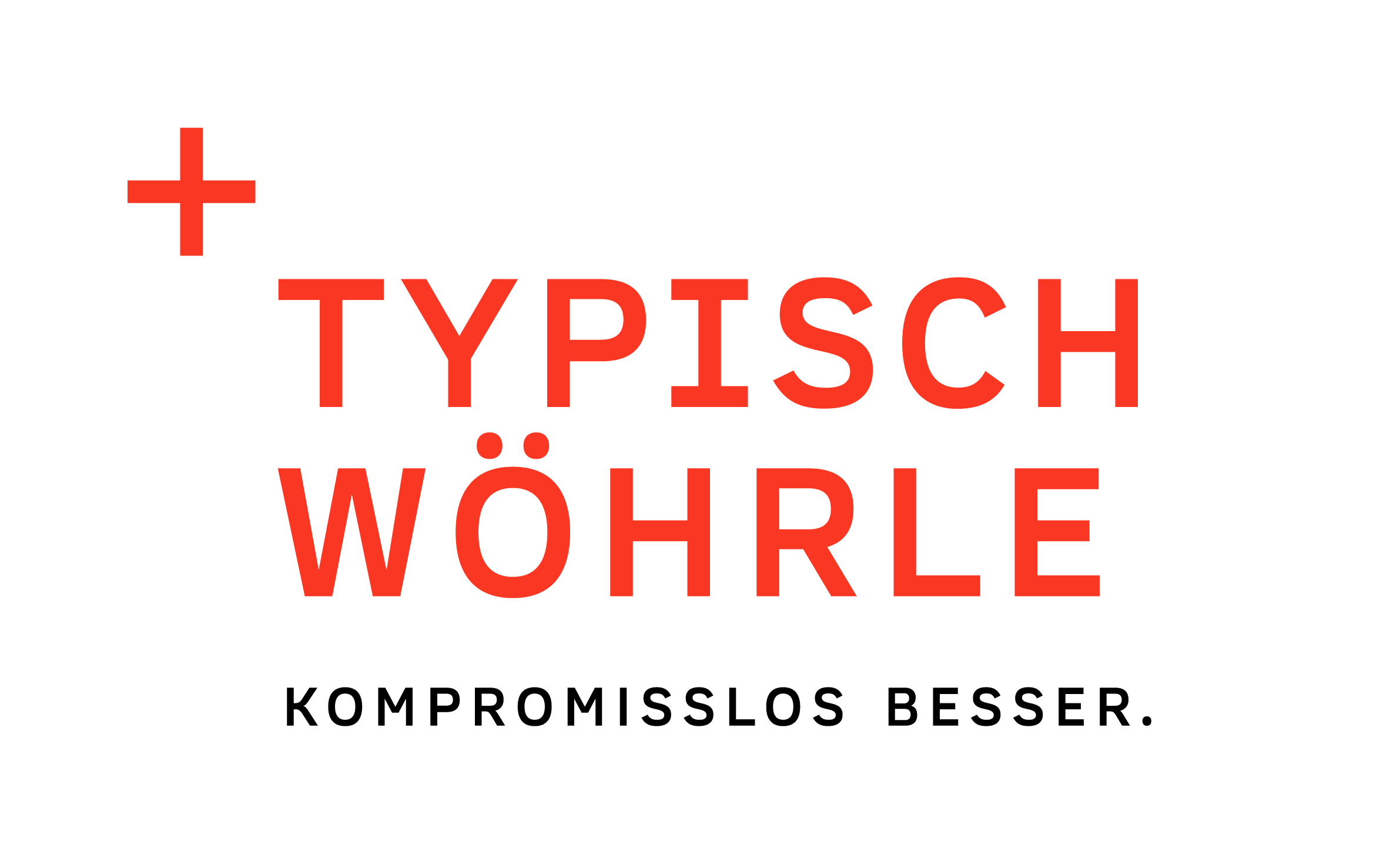 Red logo with text Typically Wöhrle